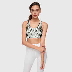 Топик спортивный женский Black and white abstraction, цвет: 3D-принт — фото 2