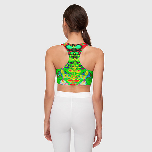 Женский спортивный топ Оптический фрактал кислота / 3D-принт – фото 4