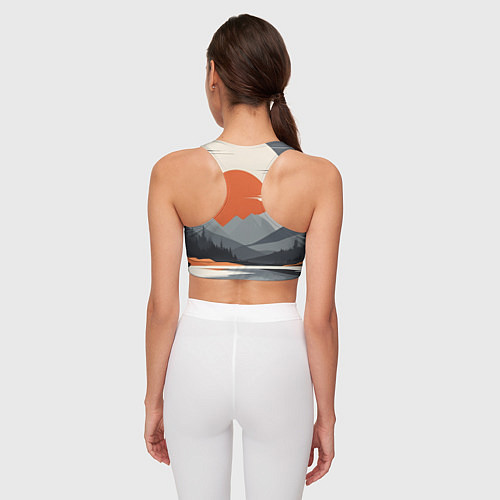 Женский спортивный топ Горы медведь геометрия / 3D-принт – фото 4