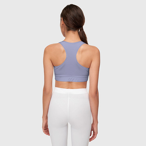 Женский спортивный топ Эмоция хандры - бледно-фиолетовый / 3D-принт – фото 4