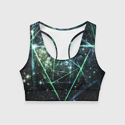 Топик спортивный женский Космические линии звезды, цвет: 3D-принт