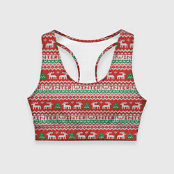 Женский спортивный топ Deer christmas pattern