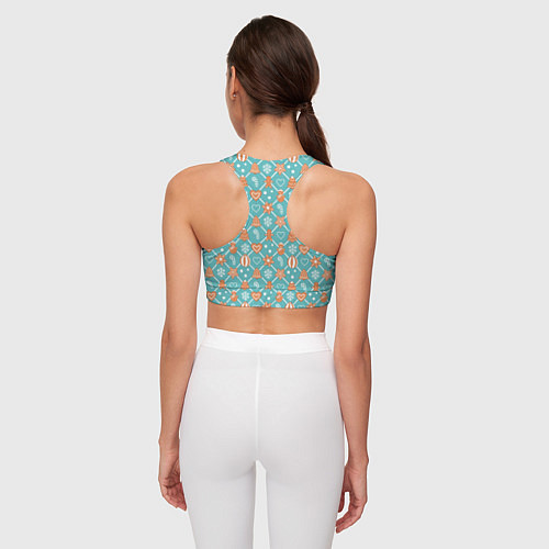 Женский спортивный топ Новогодний фон с печеньем / 3D-принт – фото 4