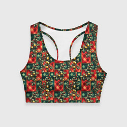 Женский спортивный топ Остролистный падуб и золотые шары