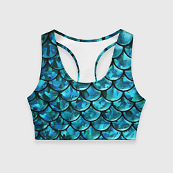 Женский спортивный топ Бирюзовая кожа змеи