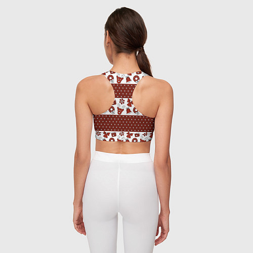Женский спортивный топ Новогодний паттерн / 3D-принт – фото 4