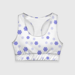 Топик спортивный женский Зимний узор со снежинками, цвет: 3D-принт