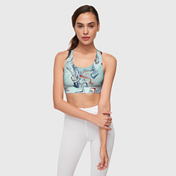 Топик спортивный женский Crazy waves, цвет: 3D-принт — фото 2