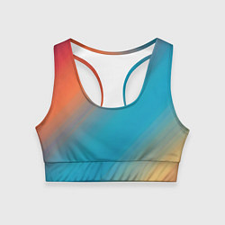 Женский спортивный топ Сине-оранжевый градиент