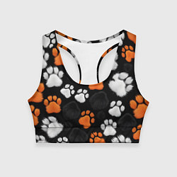 Топик спортивный женский Мохнатые лапки, цвет: 3D-принт