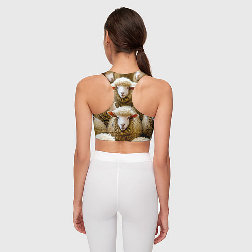Женский спортивный топ Стадо овец / 3D-принт – фото 4