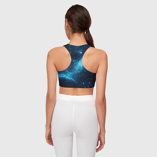 Женский спортивный топ Синяя пыльца - текстура / 3D-принт – фото 4