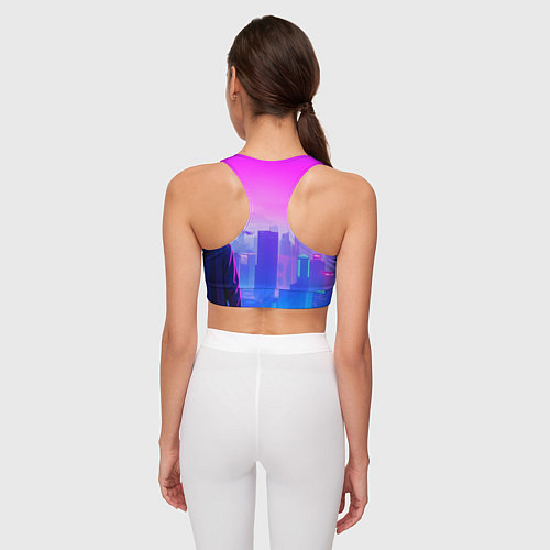 Женский спортивный топ Кибер вселенная / 3D-принт – фото 4