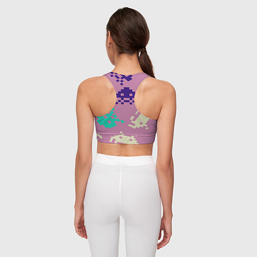 Женский спортивный топ Пиксели фильтр / 3D-принт – фото 4