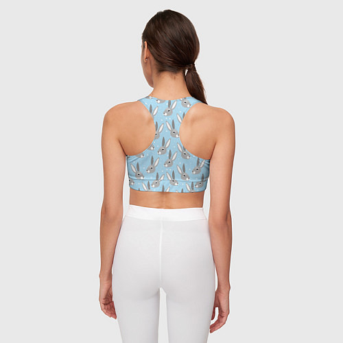 Женский спортивный топ Заяц со снежинками / 3D-принт – фото 4