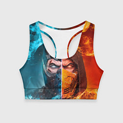 Топик спортивный женский Mortal Kombat - Саб-зиро и Скорпион, цвет: 3D-принт