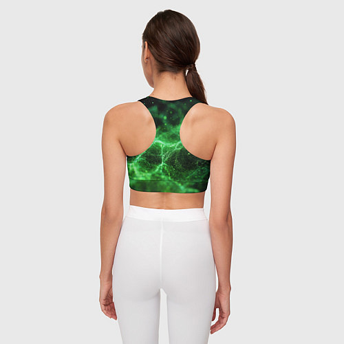 Женский спортивный топ Зеленая связь текстура / 3D-принт – фото 4