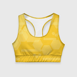 Женский спортивный топ Геометрические фигуры желтые