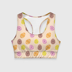 Женский спортивный топ Пасха цветные яйца