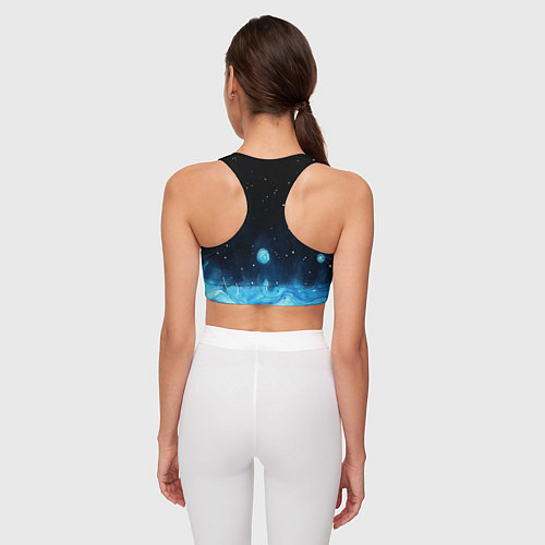 Женский спортивный топ Синяя светящееся краска / 3D-принт – фото 4