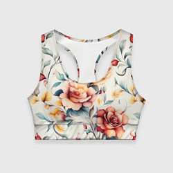 Женский спортивный топ Паттерн с переплетением цветов