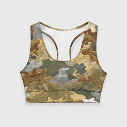 Женский спортивный топ Золотистый камуфляж