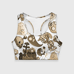 Топик спортивный женский Растения против зомби в бежевых тонах, цвет: 3D-принт