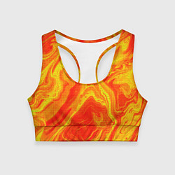 Женский спортивный топ Огненный жёлто-красный