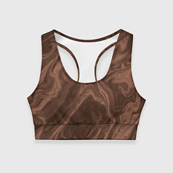 Женский спортивный топ Коричневый абстракция в точку