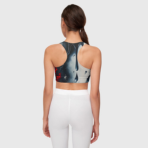Женский спортивный топ Сюрреалистичная абстракция с каплями / 3D-принт – фото 4