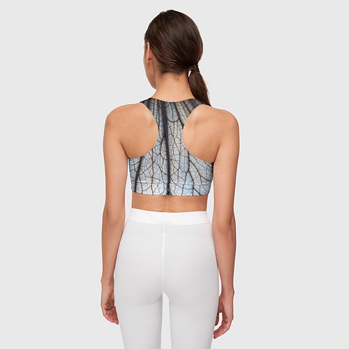 Женский спортивный топ Прожилки растения / 3D-принт – фото 4