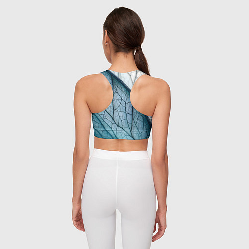Женский спортивный топ Листья с прожилками / 3D-принт – фото 4