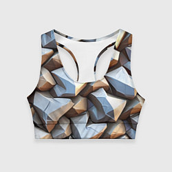 Женский спортивный топ Каменно металлическая абстракция
