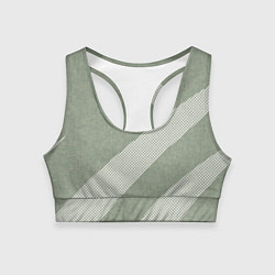 Женский спортивный топ Светлый серо-зелёный абстрактный