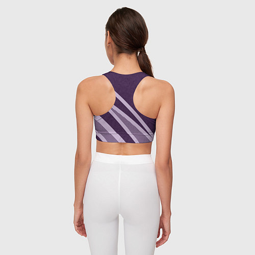 Женский спортивный топ Фиолетовый абстрактный с полосой / 3D-принт – фото 4