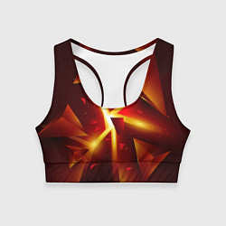 Женский спортивный топ Трехмерный взрыв неоновых плит абстракция