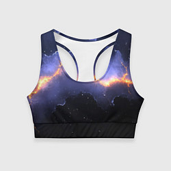 Женский спортивный топ Молния в фиолетовом небе текстура