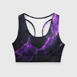 Женский спортивный топ Фиолетово-черная объемная текстура