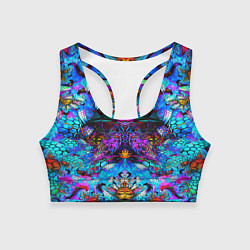 Топик спортивный женский Абстракция стекло узор, цвет: 3D-принт