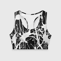 Топик спортивный женский Брызги белой краски, цвет: 3D-принт