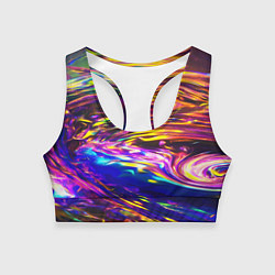 Женский спортивный топ Неоновые полосы текстура