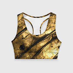 Женский спортивный топ Золото с черной текстурой