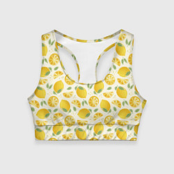 Женский спортивный топ Сочные лимоны - паттерн
