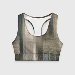 Топик спортивный женский Размытые серо-бежевые полосы, цвет: 3D-принт