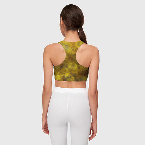 Женский спортивный топ Золотая ржавая текстура / 3D-принт – фото 4