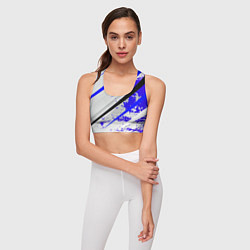 Топик спортивный женский Color white blue, цвет: 3D-принт — фото 2