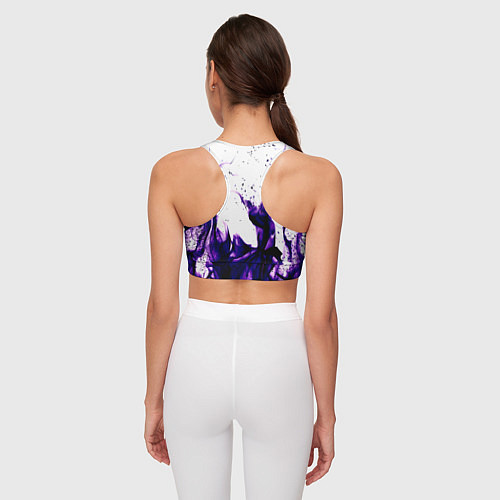 Женский спортивный топ Фиолетовый огонь текстура / 3D-принт – фото 4