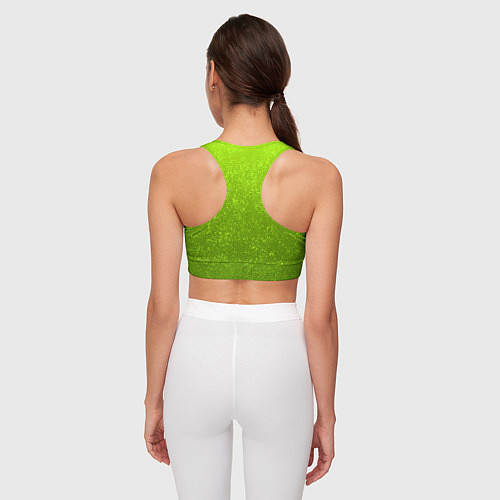 Женский спортивный топ Жёлто-зелёный кислотный текстурный градиент / 3D-принт – фото 4