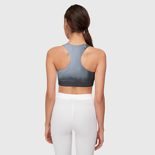 Женский спортивный топ Абстракция с серым и черным / 3D-принт – фото 4