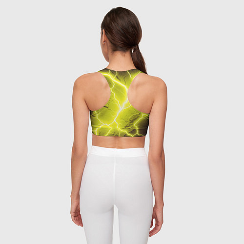 Женский спортивный топ Color yellow black / 3D-принт – фото 4